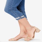 Plus Size Sequin Trim Straight Leg Capri Jean image number 3