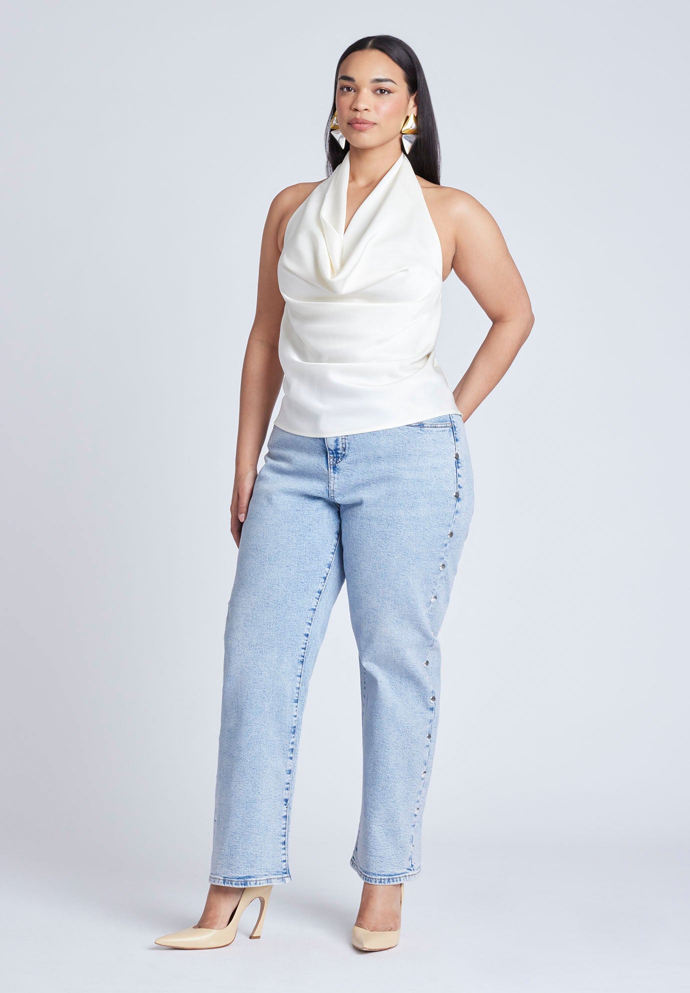 Straight Leg Jean With Studs image number 3