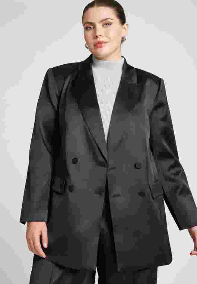 Satin Double Breasted Blazer image number 1
