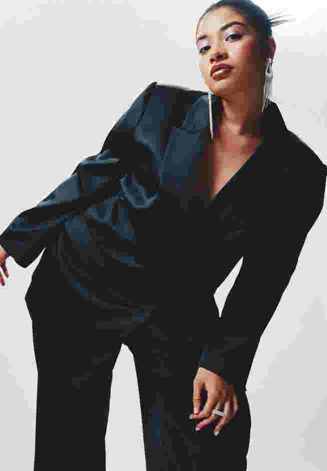Satin Double Breasted Blazer image number 0