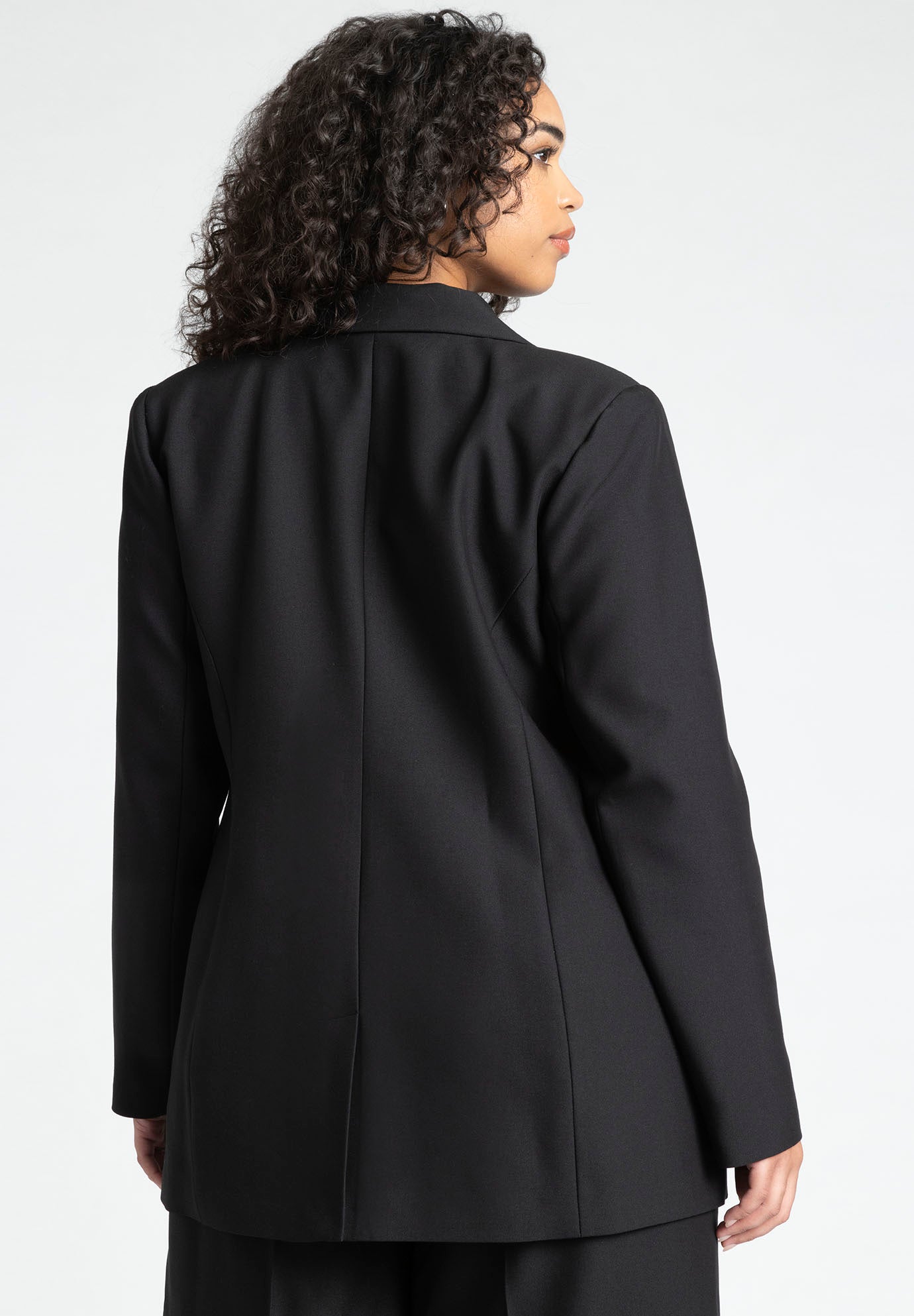 Cinched Blazer With Contrast Lapel image number 2