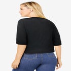 Rib Trim Cardigan Shrug Sweater image number null