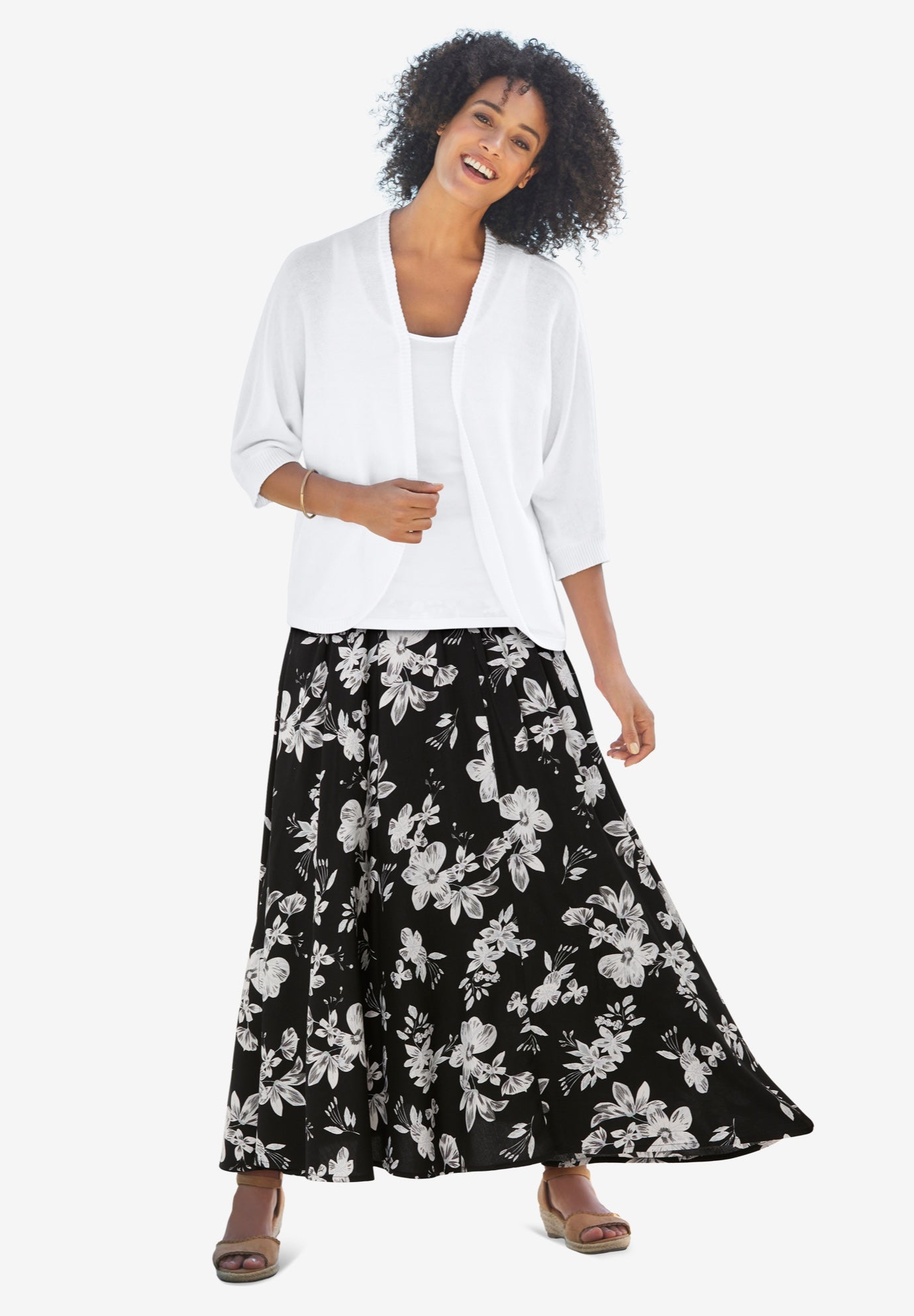 Rib Trim Cardigan Shrug image number 9