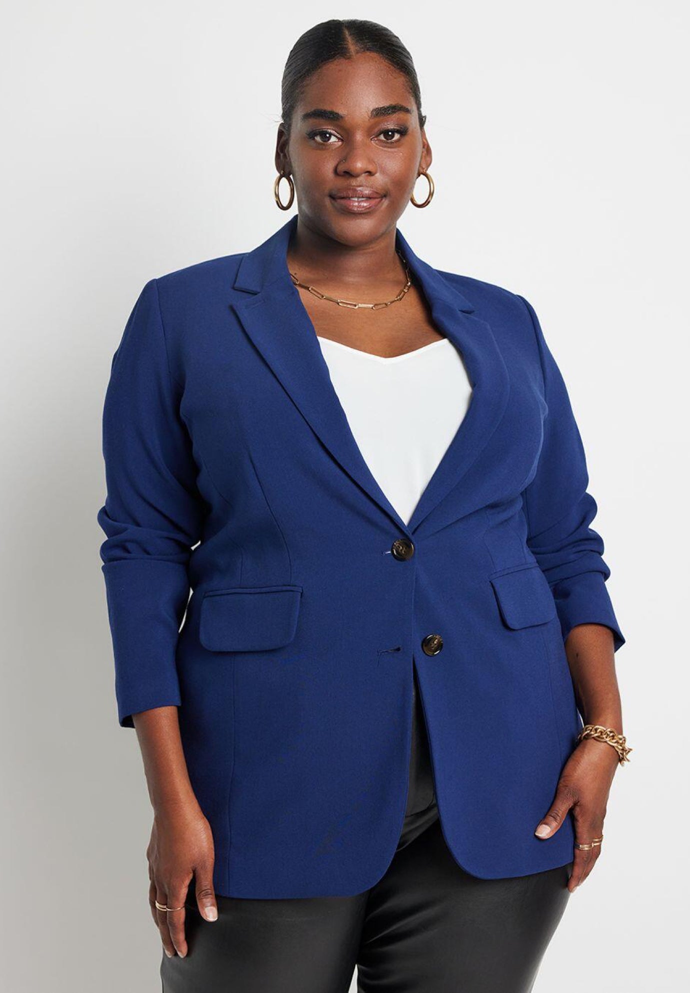 The 365 Semi Stretch Two Button Blazer image number 0