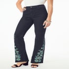 Plus Size Invisible Stretch&reg; Embroidered Split Flare-Leg Jean image number null