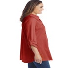 Button-Front Embroidered Tunic image number null