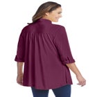 Button-Front Embroidered Tunic image number 1