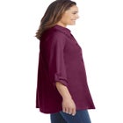 Button-Front Embroidered Tunic image number 2