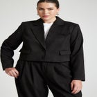 Barkwood x ELOQUII Faux Suede Crop Jacket With Pocket Details image number null