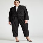 Barkwood x ELOQUII Faux Suede Crop Jacket With Pocket Details image number null