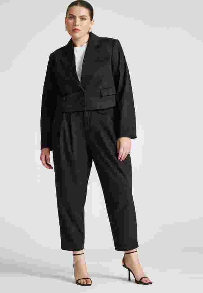 Barkwood x ELOQUII Faux Suede Crop Jacket With Pocket Details image number 2