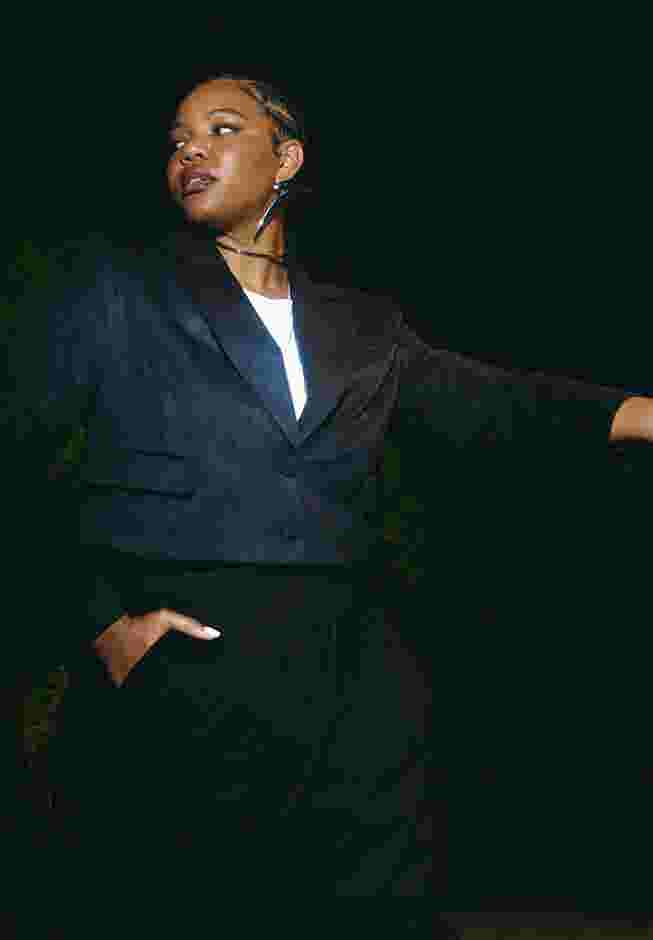 Barkwood x ELOQUII Faux Suede Crop Jacket With Pocket Details image number 3