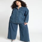 Barkwood x ELOQUII Oversized Embellished Denim Jacket image number null