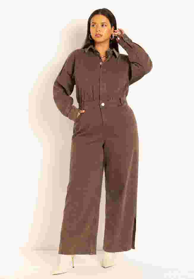 Exaggerated Sleeve Denim Jumpsuit image number 1