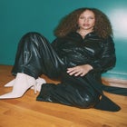 Leather Jumpsuit With Cargo Pockets image number null