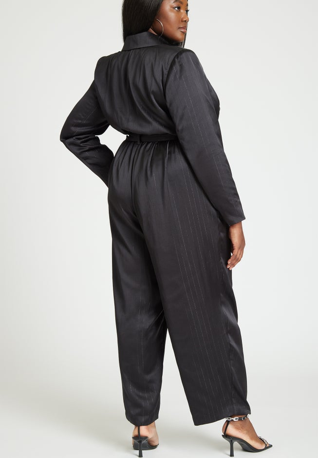 Pinstripe Blazer Jumpsuit image number null
