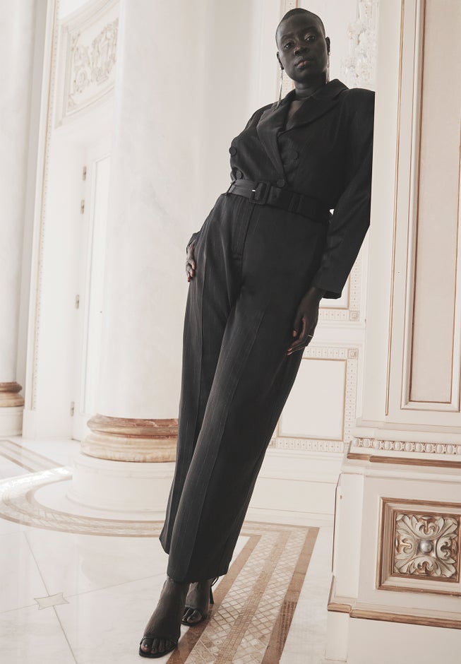 Pinstripe Blazer Jumpsuit image number null