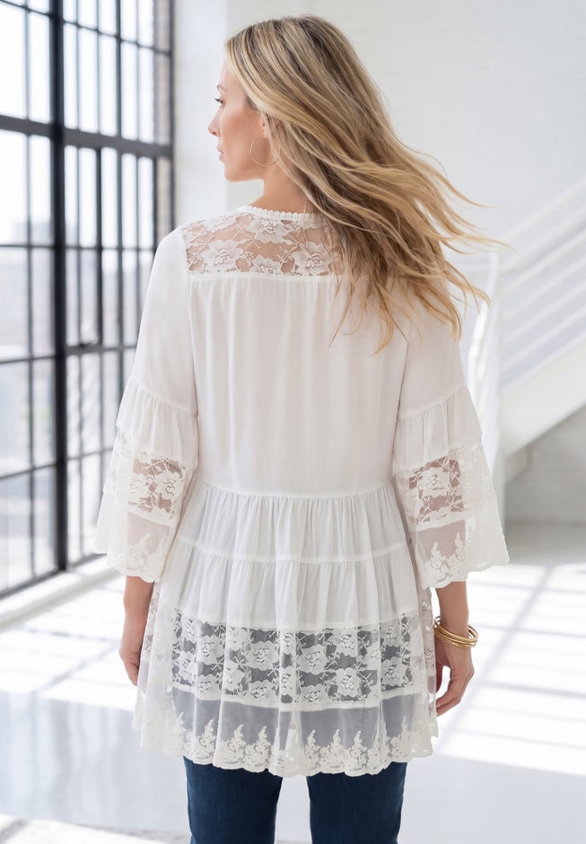 Lace Illusion Blouse image number 1
