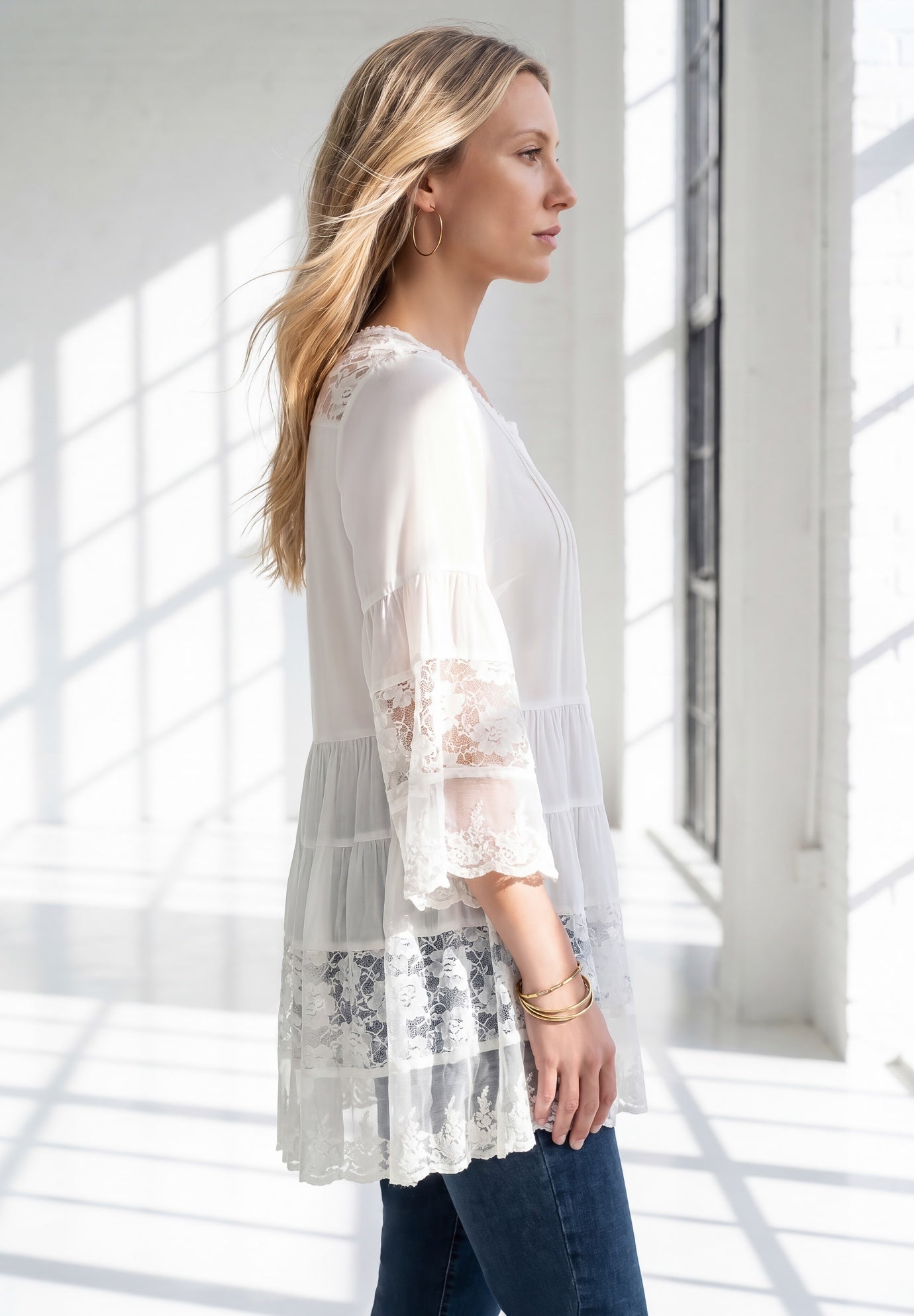 Lace Illusion Blouse image number 2