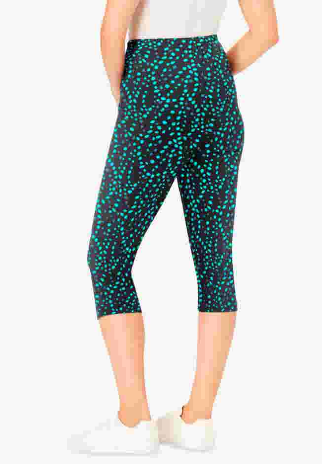 Stretch Cotton Pocket Capri Legging image number 1