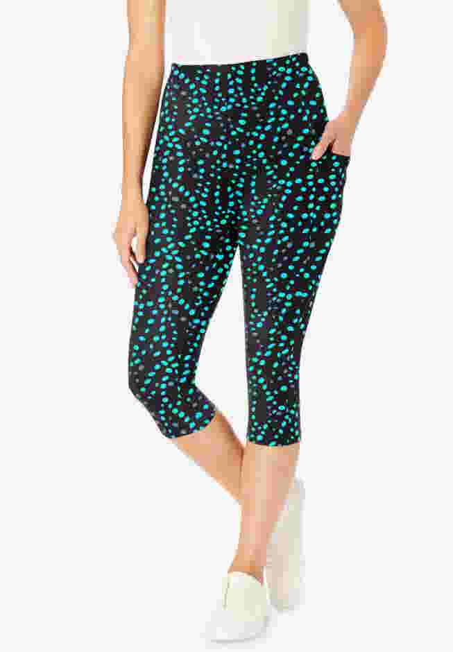 Stretch Cotton Pocket Capri Legging image number 0