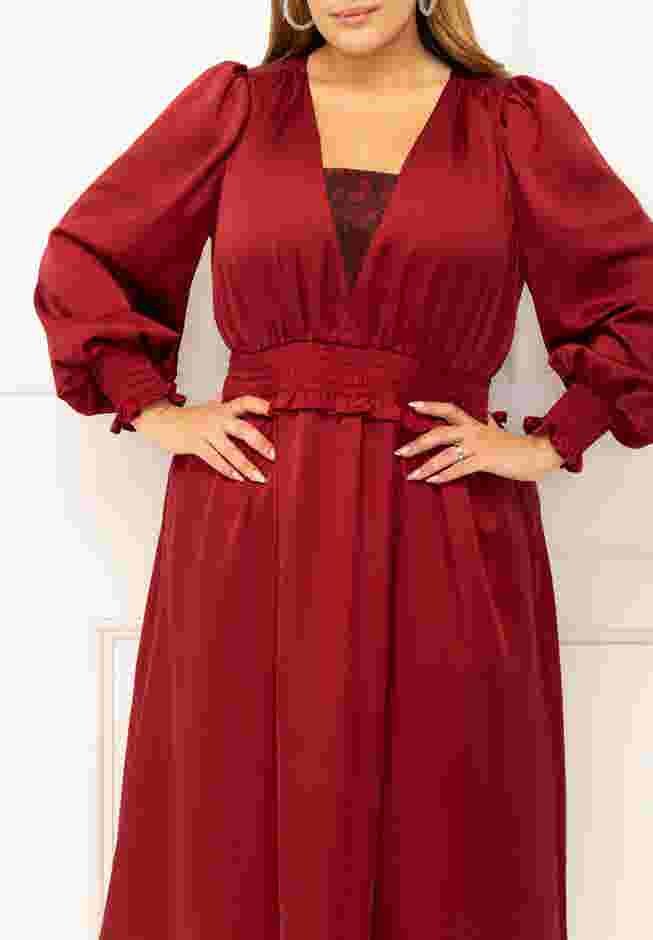 ELOQUII Elements Smocked Waist Midi Dress image number 2