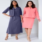 Collarless Peplum Skirt Suit image number null