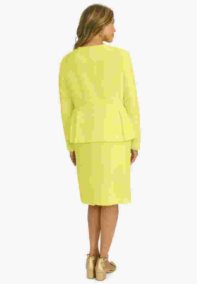 Collarless Peplum Skirt Suit image number 1
