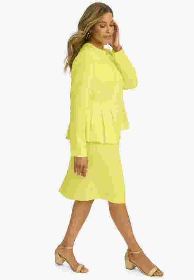 Collarless Peplum Skirt Suit image number 2
