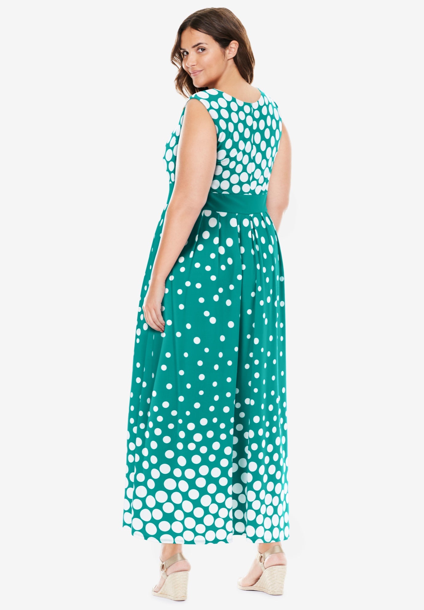 Banded-Waist Print Maxi Dress image number 1