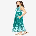 Banded-Waist Print Maxi Dress image number null