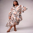 Tiered Pleated Midi Dress image number null