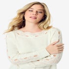 Pointelle Sleeve Pullover image number null
