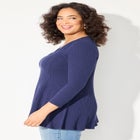Waffle Knit Lace Trim Tunic image number 2