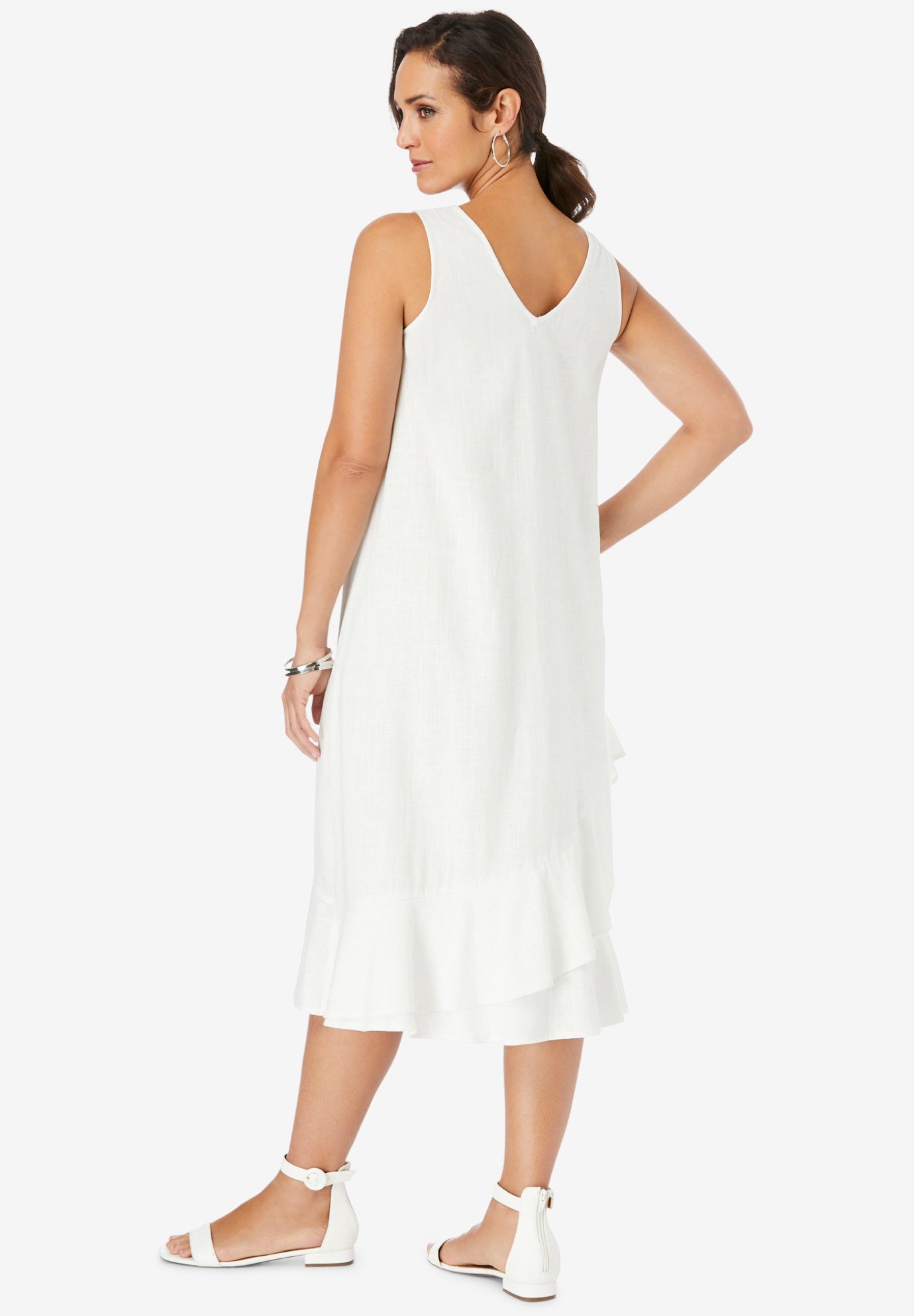 Linen Flounce Dress image number 1