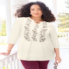 Embroidered Pintuck Tunic image number null