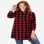 Plaid Knit Tunic With Collar image number null
