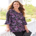 Dream Drape V-Neck Lace Trim Top image number 0