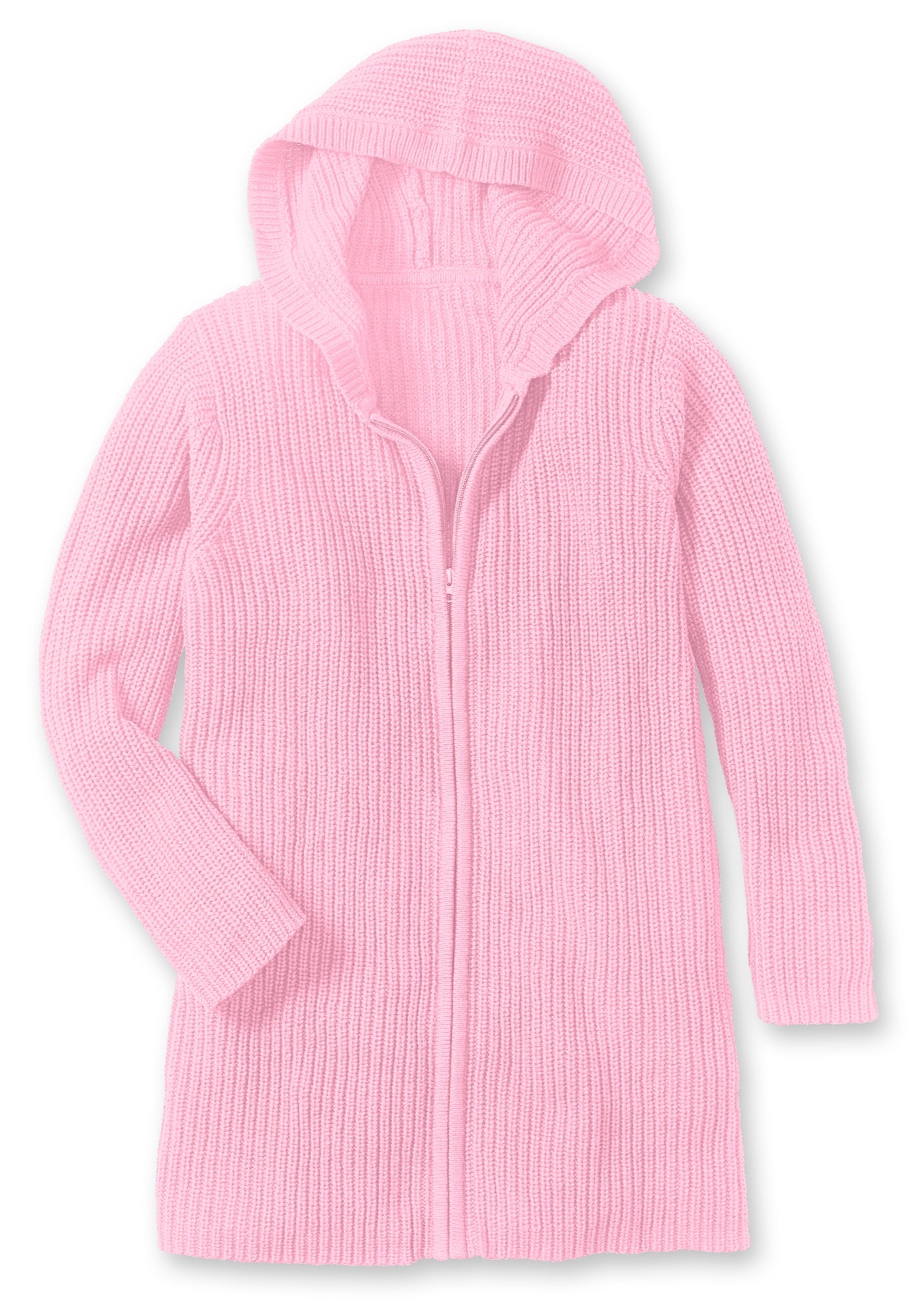 Hoodie Shaker Zipper Cardigan Sweater image number 1