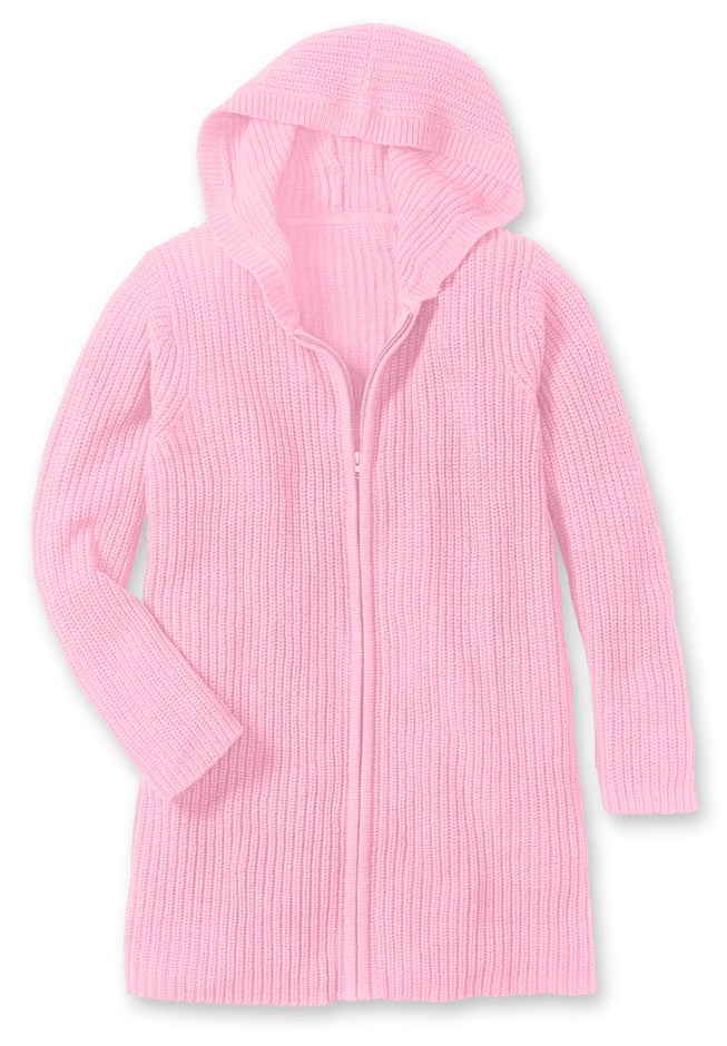 Hoodie Shaker Zipper Cardigan Sweater image number 1