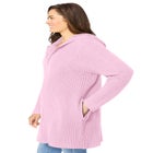 Hoodie Shaker Zipper Cardigan Sweater image number 3