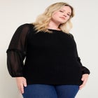 Puff-Sleeve Smocked Blouse image number 0