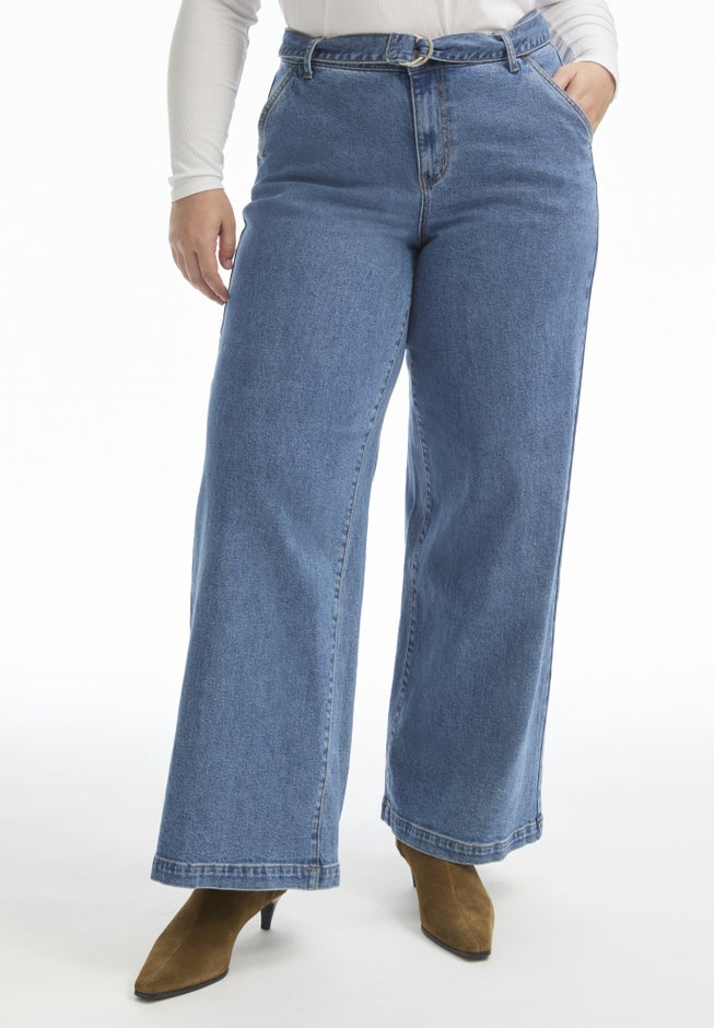 Curvie Fit High-Waisted Wide-Leg Jean image number null