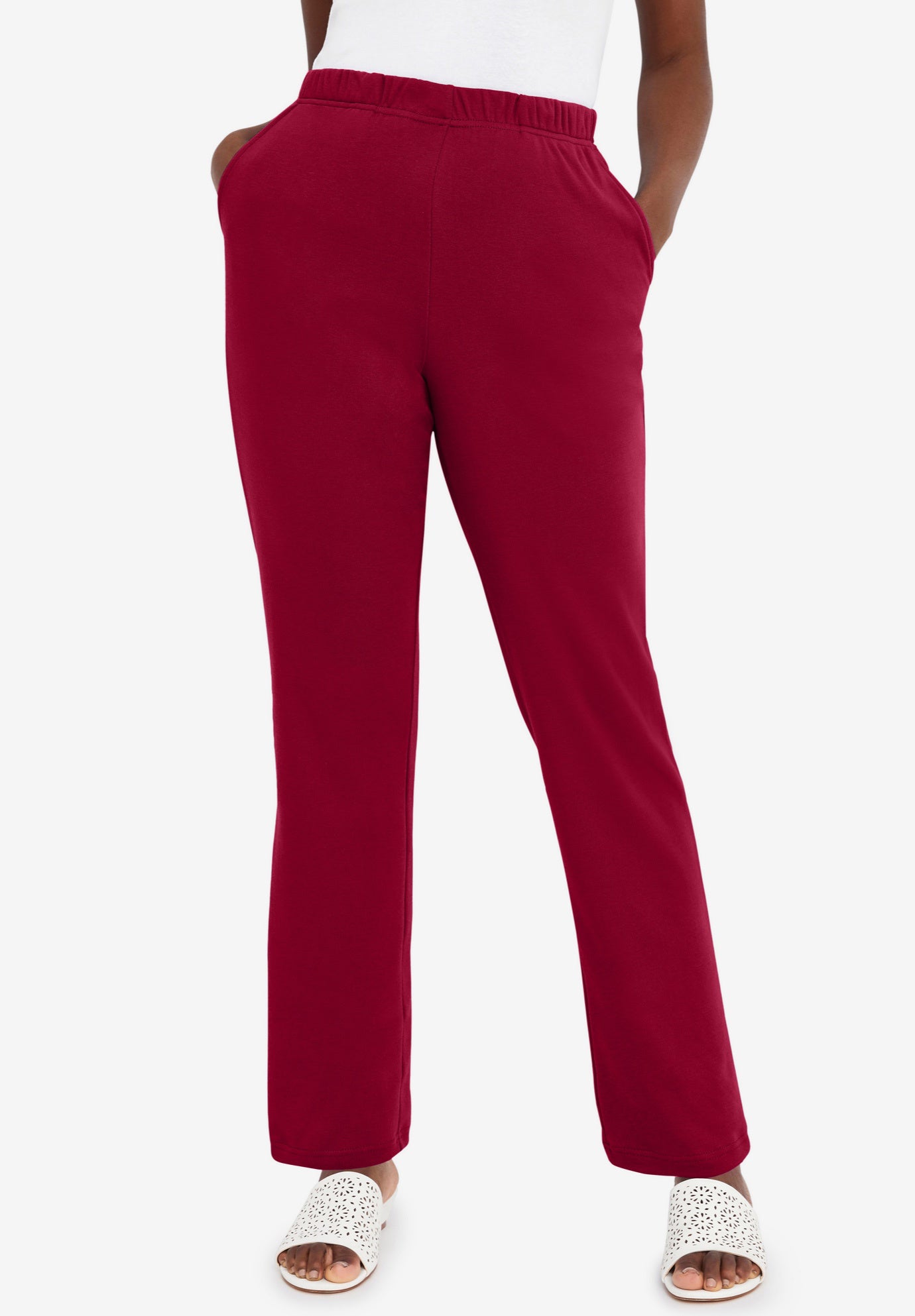 Soft Ease Cotton Knit Straight-Leg Pant image number 0