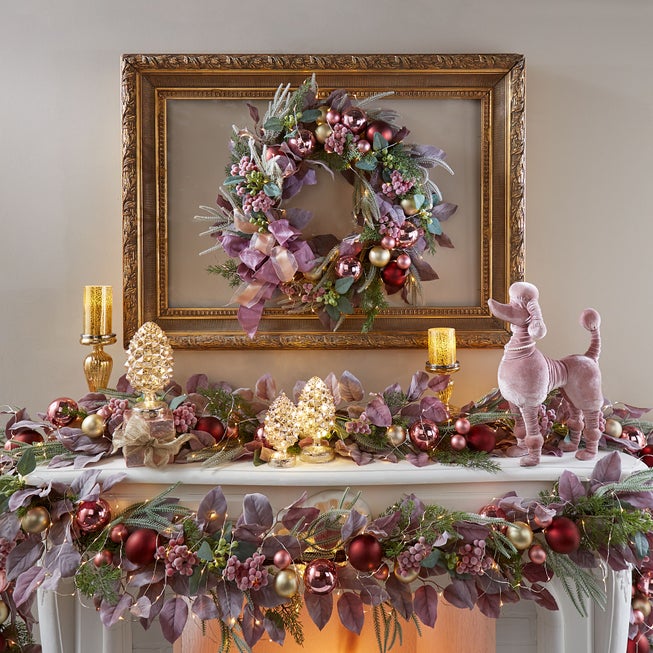 6’ Blush Christmas Garland image number 1