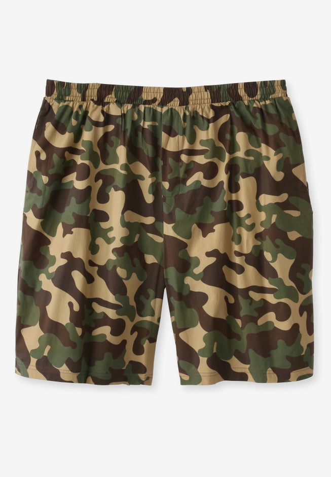 Full-elastic waist woven sleep shorts image number 0