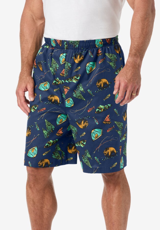 Full-elastic waist woven sleep shorts image number null