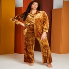 Crushed Velvet Wide-Leg Pant image number null