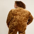 Crushed Velvet Button-Down Top image number null