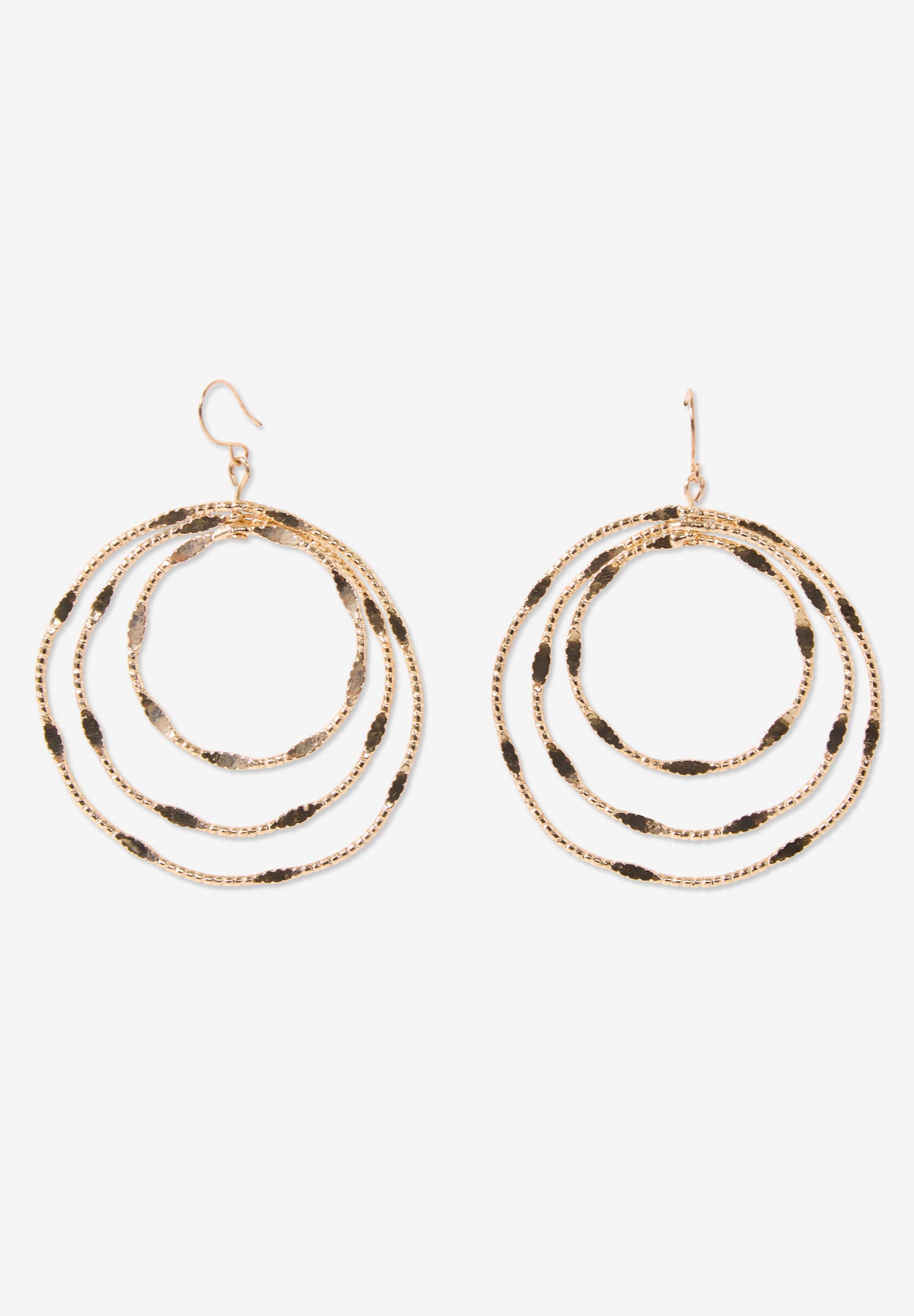 Layered Circle Drop Earrings image number 4